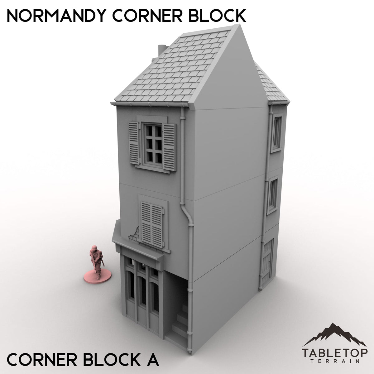 Tabletop Terrain Building Normandy Corner Block