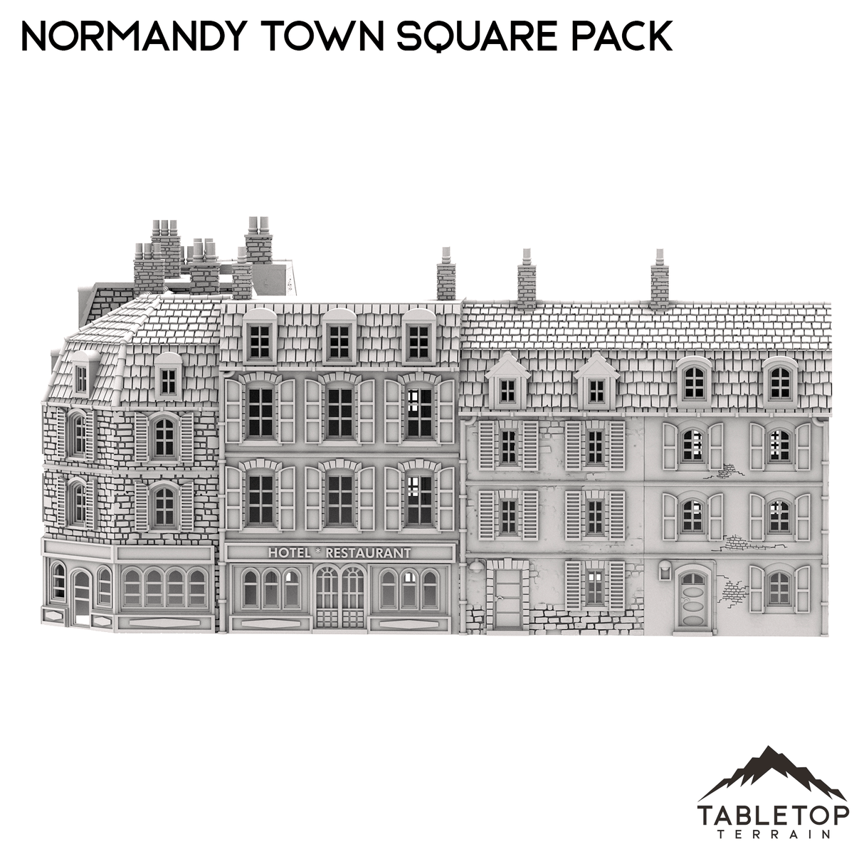 Tabletop Terrain Building Normandy Town Square Pack