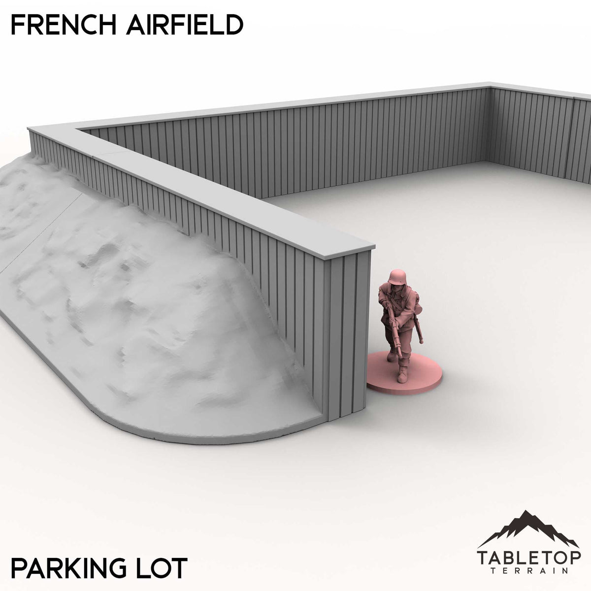 Tabletop Terrain Building Parking Lot / 32mm French Airfield