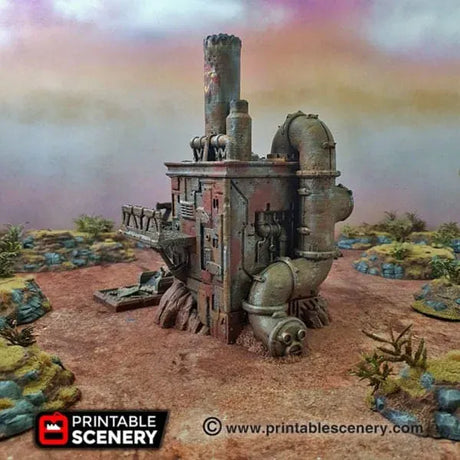 Tabletop Terrain Building Recycling Tower - Apocalyptic Building