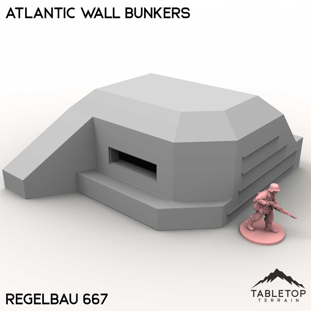 Tabletop Terrain Building Regelbau 667 / 32mm Atlantic Wall Bunkers