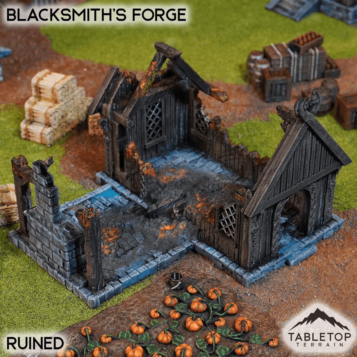 Tabletop Terrain Building Ruined / 32mm Blacksmith's Forge - Kingdom of Saxonia