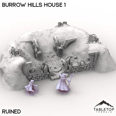 Tabletop Terrain Building Ruined / 32mm Burrow Hills House 1