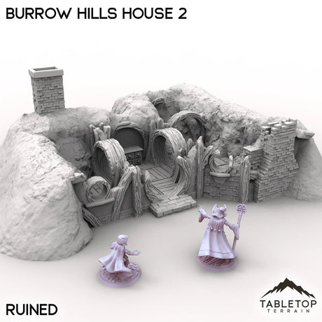 Tabletop Terrain Building Ruined / 32mm Burrow Hills House 2