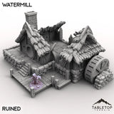Tabletop Terrain Building Ruined / 32mm Halfling Village Watermill