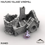 Tabletop Terrain Building Ruined / 32mm Halfling Village Windmill
