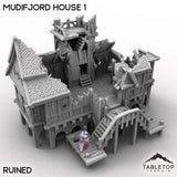 Tabletop Terrain Building Ruined / 32mm Mudifjord House 1