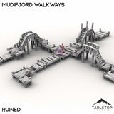 Tabletop Terrain Building Ruined / 32mm Mudifjord Walkways