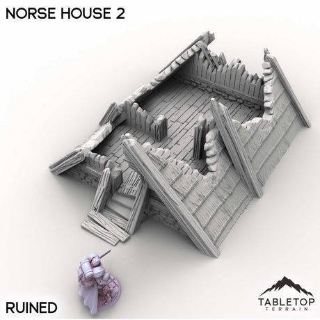 Tabletop Terrain Building Ruined / 32mm Norse House 2