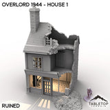 Tabletop Terrain Building Ruined / 32mm Overlord 1944 - House 1