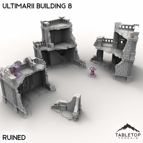Tabletop Terrain Building Ruined / 32mm Ultimarii Building 8