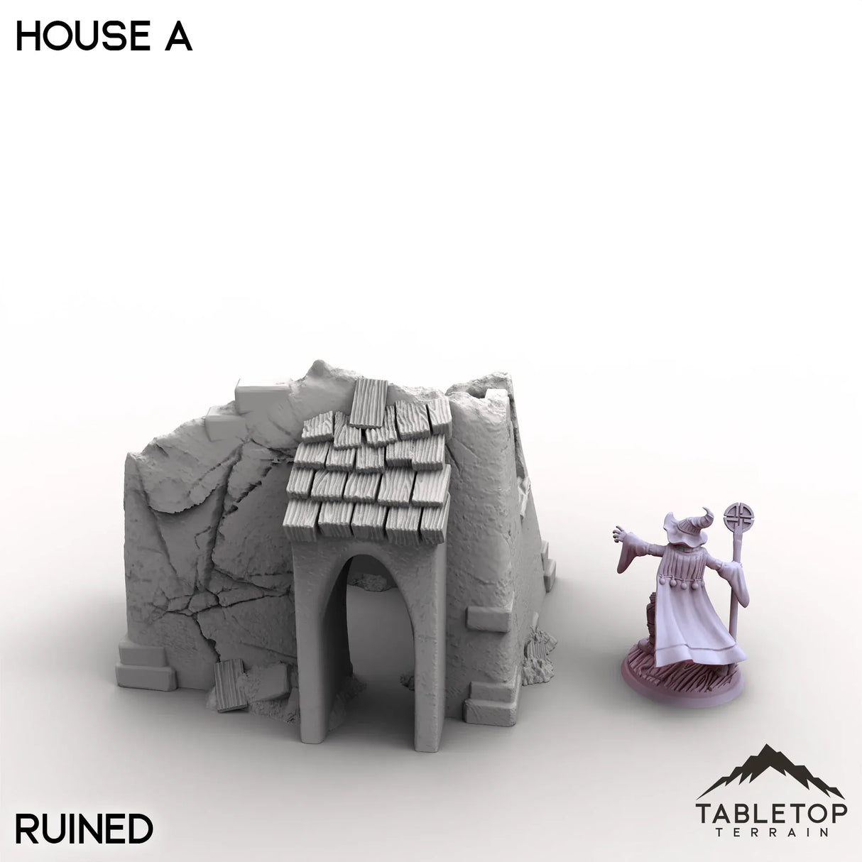 Tabletop Terrain Building Ruined / 32mm Vexed Village - House A