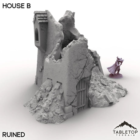 Tabletop Terrain Building Ruined / 32mm Vexed Village - House B