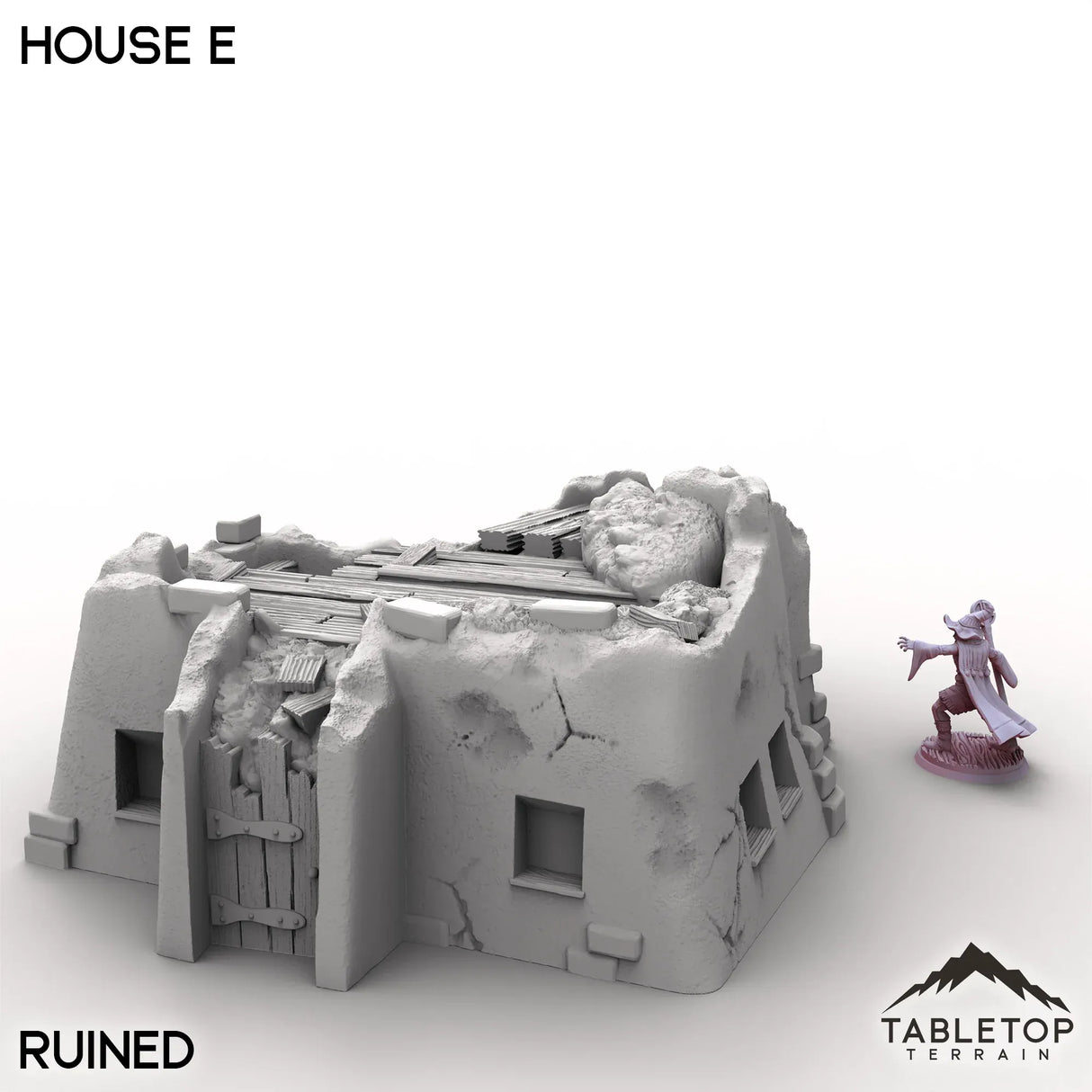 Tabletop Terrain Building Ruined / 32mm Vexed Village - House E
