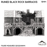 Tabletop Terrain Building Ruined Black Rock Barracks - Country & King - Fantasy Historical Ruins
