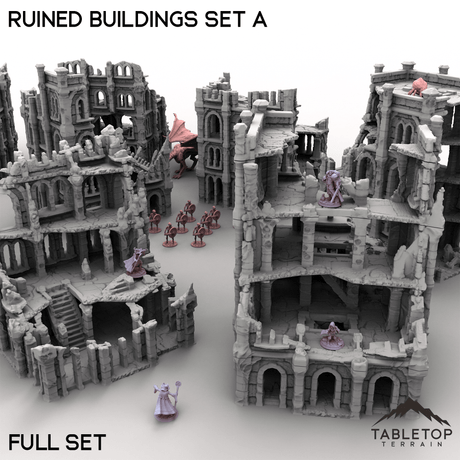 Tabletop Terrain Building Ruined Buildings Set A