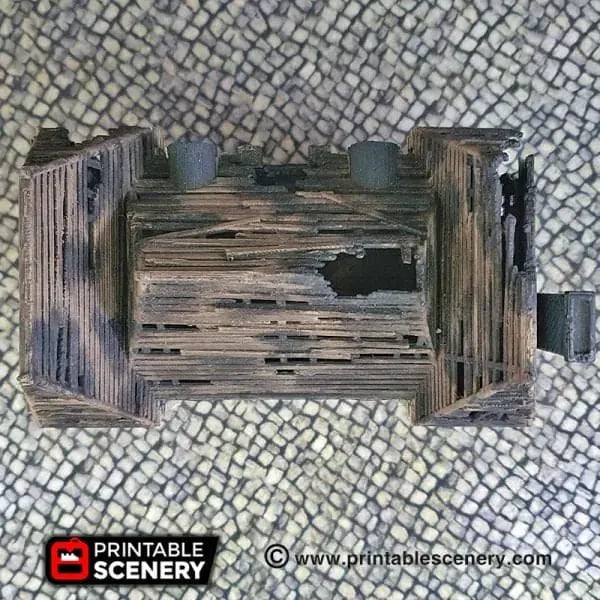 Tabletop Terrain Building Ruined Chateau - WWII Building
