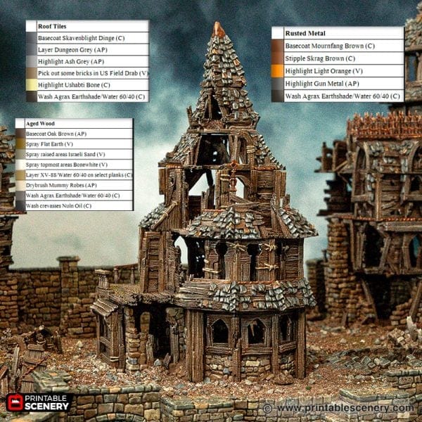 Tabletop Terrain Building Ruined City Manor