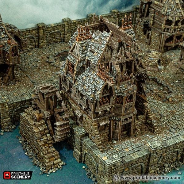 Tabletop Terrain Building Ruined City Watermill