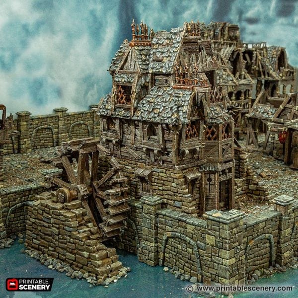 Tabletop Terrain Building Ruined City Watermill