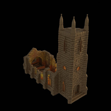 Tabletop Terrain Building Ruined Cultist Church