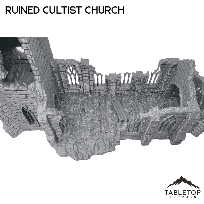 Tabletop Terrain Building Ruined Cultist Church Tabletop Terrain