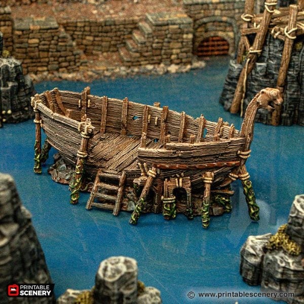 Tabletop Terrain Building Ruined Longboat