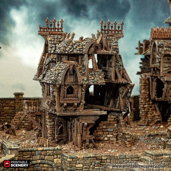 Tabletop Terrain Building Ruined Merchant Guild