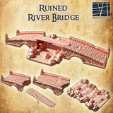 Tabletop Terrain Building Ruined River Bridge