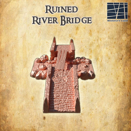 Tabletop Terrain Building Ruined River Bridge