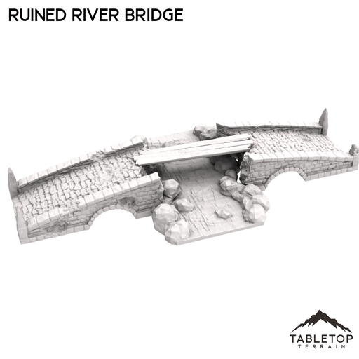 Tabletop Terrain Building Ruined River Bridge
