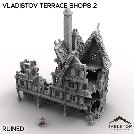 Tabletop Terrain Building Ruined Terrace Shops 1 / 32mm Vladistov Terrace Shops 2
