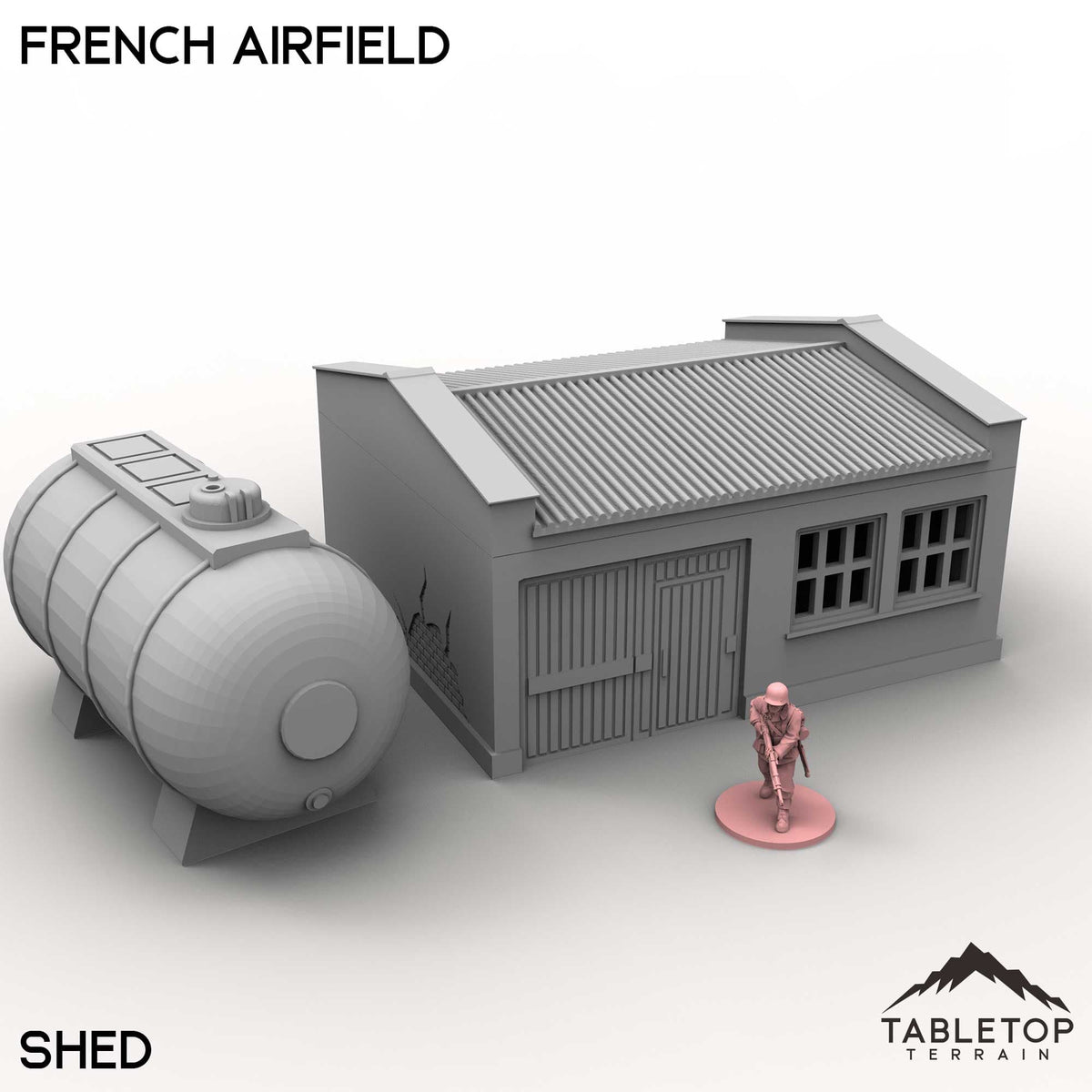 Tabletop Terrain Building Shed / 32mm French Airfield