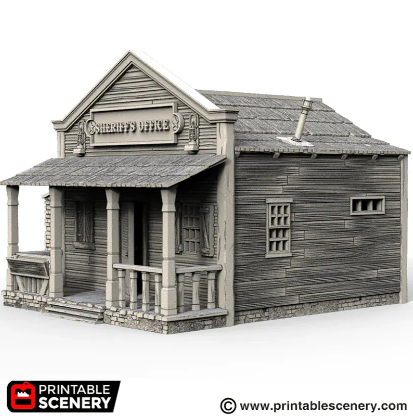 Tabletop Terrain Building Sheriff Office & Jail - Wild West Building