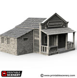 Tabletop Terrain Building Sheriff Office & Jail - Wild West Building