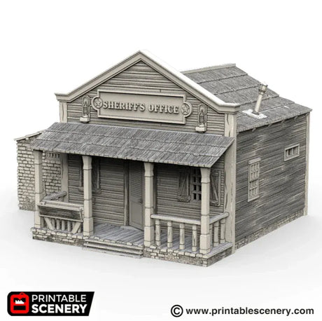 Tabletop Terrain Building Sheriff Office & Jail - Wild West Building