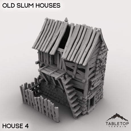 Tabletop Terrain Building Slum House 4 / 32mm Old Slum Houses
