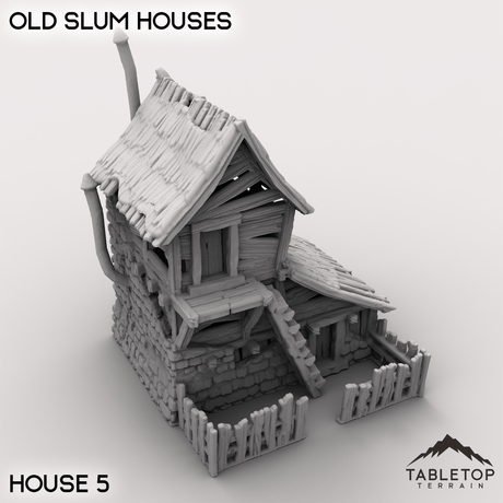 Tabletop Terrain Building Slum House 5 / 32mm Old Slum Houses