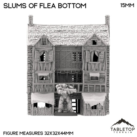 Tabletop Terrain Building Slums of Flea Bottom - Country & King - Fantasy Historical Building