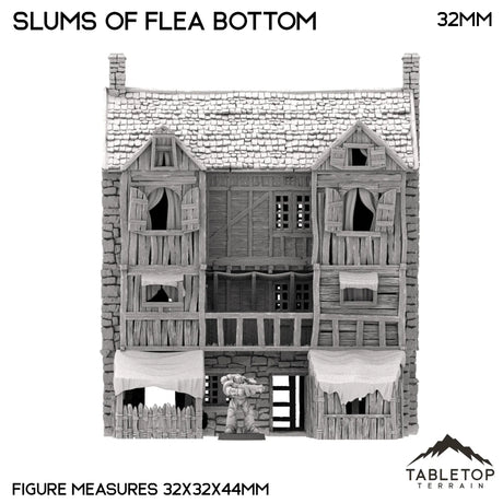 Tabletop Terrain Building Slums of Flea Bottom - Country & King - Fantasy Historical Building