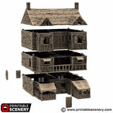 Tabletop Terrain Building Slums of Flea Bottom - Country & King - Fantasy Historical Building