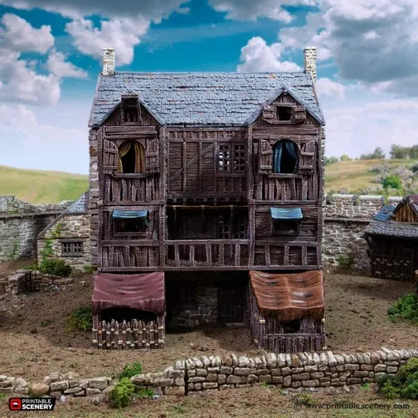 Tabletop Terrain Building Slums of Flea Bottom - Country & King - Fantasy Historical Building