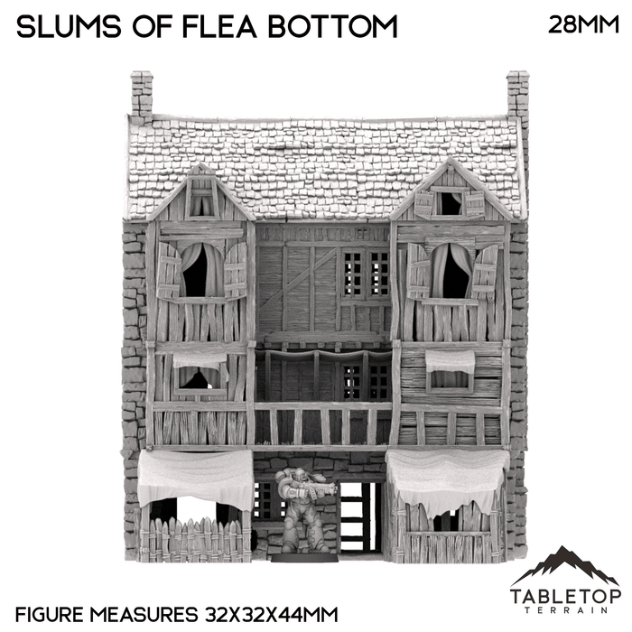 Tabletop Terrain Building Slums of Flea Bottom - Country & King - Fantasy Historical Building