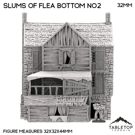 Tabletop Terrain Building Slums of Flea Bottom No.2 - Country & King - Fantasy Historical Building