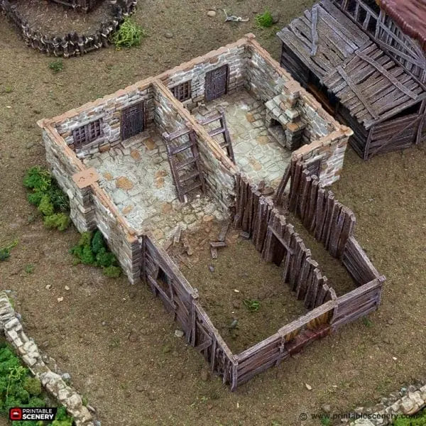 Tabletop Terrain Building Slums of Flea Bottom No.2 - Country & King - Fantasy Historical Building