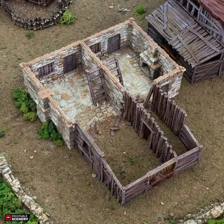 Tabletop Terrain Building Slums of Flea Bottom No.2 - Country & King - Fantasy Historical Building