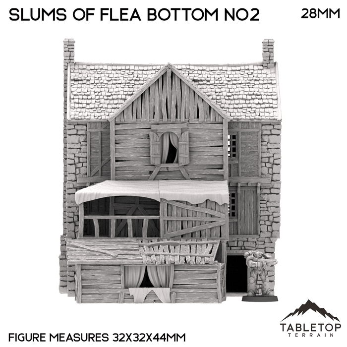 Tabletop Terrain Building Slums of Flea Bottom no2- Country & King - Fantasy Historical Building