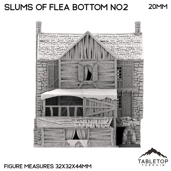 Tabletop Terrain Building Slums of Flea Bottom no2- Country & King - Fantasy Historical Building Tabletop Terrain