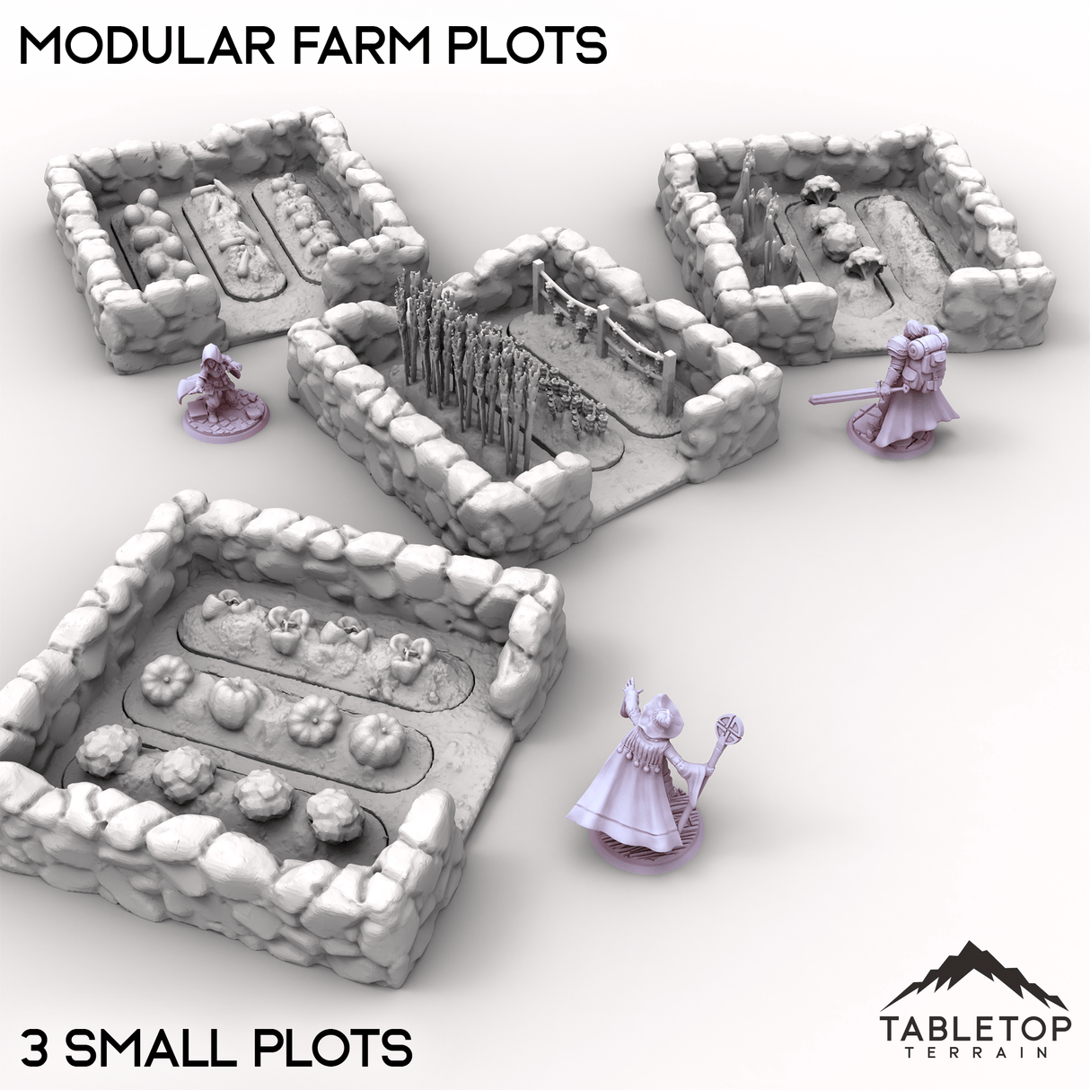 Tabletop Terrain Building Small / 32mm Modular Farm Plots
