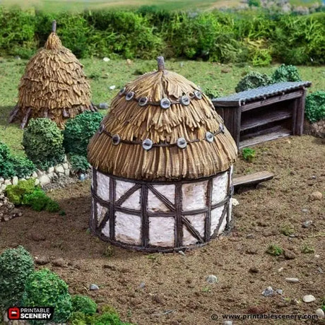 Tabletop Terrain Building Small Round House - Country & King - Fantasy Historical Building